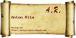 Anton Rita névjegykártya